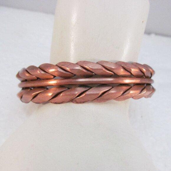 Vintage Southwestern Copper Oval Cuff Bracelet Size - Picture 1 of 12